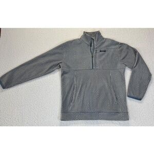 Southern Marsh Mens Grey Geometric Maze Fleece Quarter Zip Pullover Sweater M